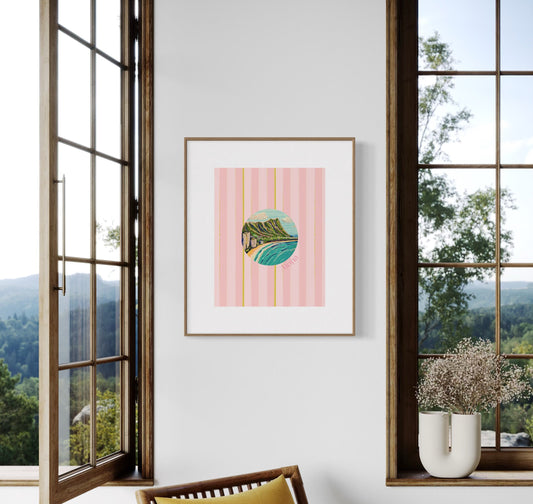 Pink Stripe Aloha Print